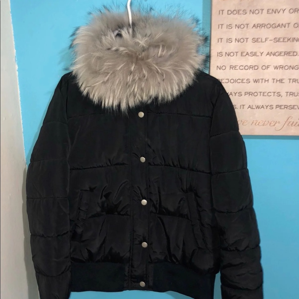 Cute bubble jacket with Fur